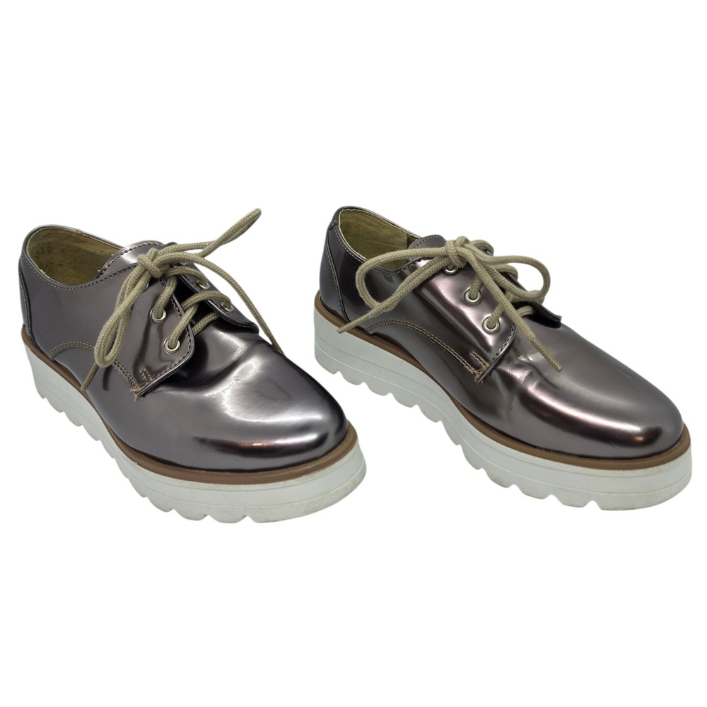 Refill New York Metallic Rose Gold Platform Oxford Derby Shoes Womens Size 6